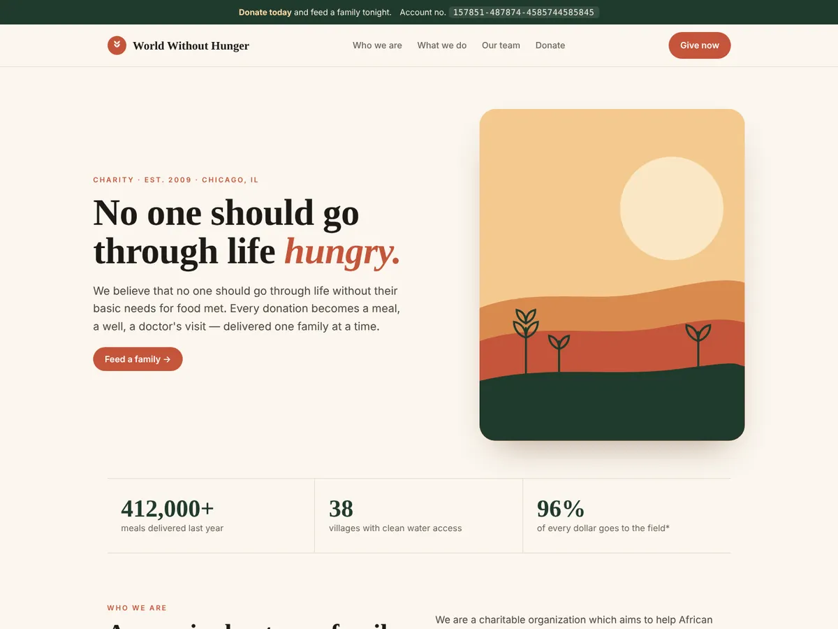 A charity website inside the game